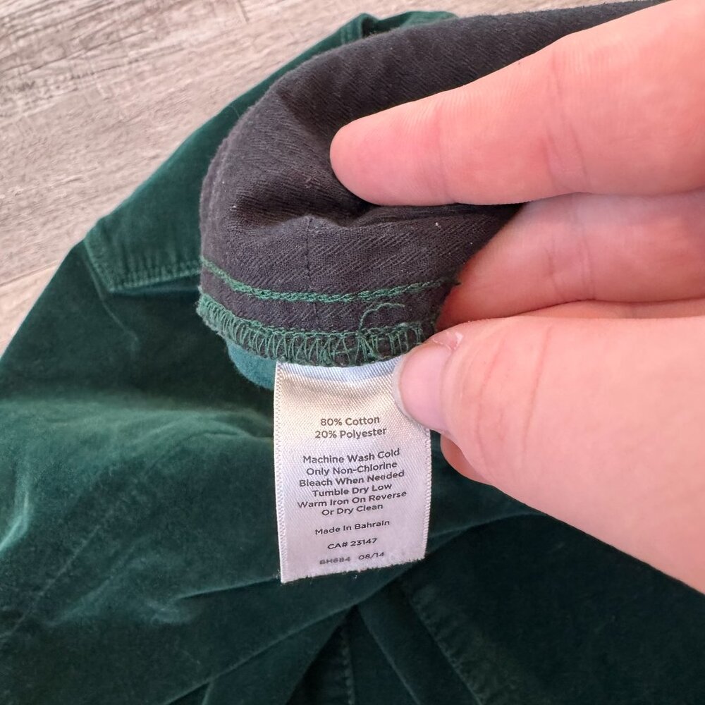 Talbots Green Velvet Curvy Slim Leg Pants Size 10 M20 - Picture 3 of 6
